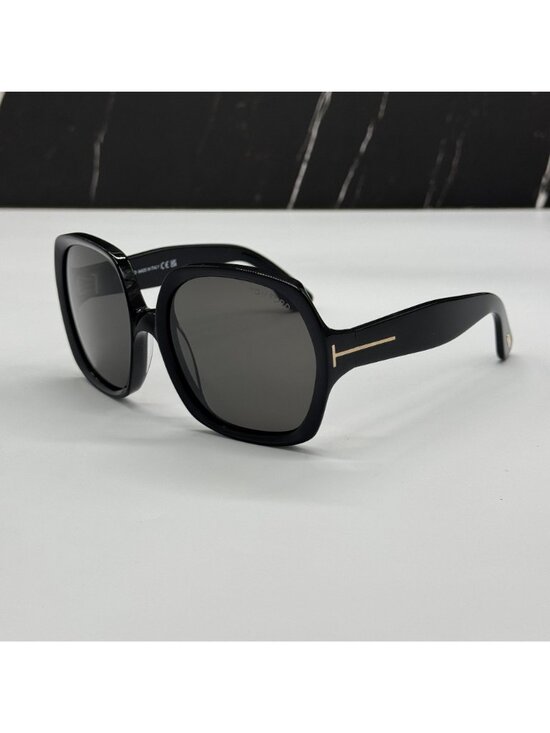 NEW TOM FORD SAFFRON TF1221 01A BLACK/GRAY WOMEN OVERSIZED SUNGLASSES FT1221 main image 4